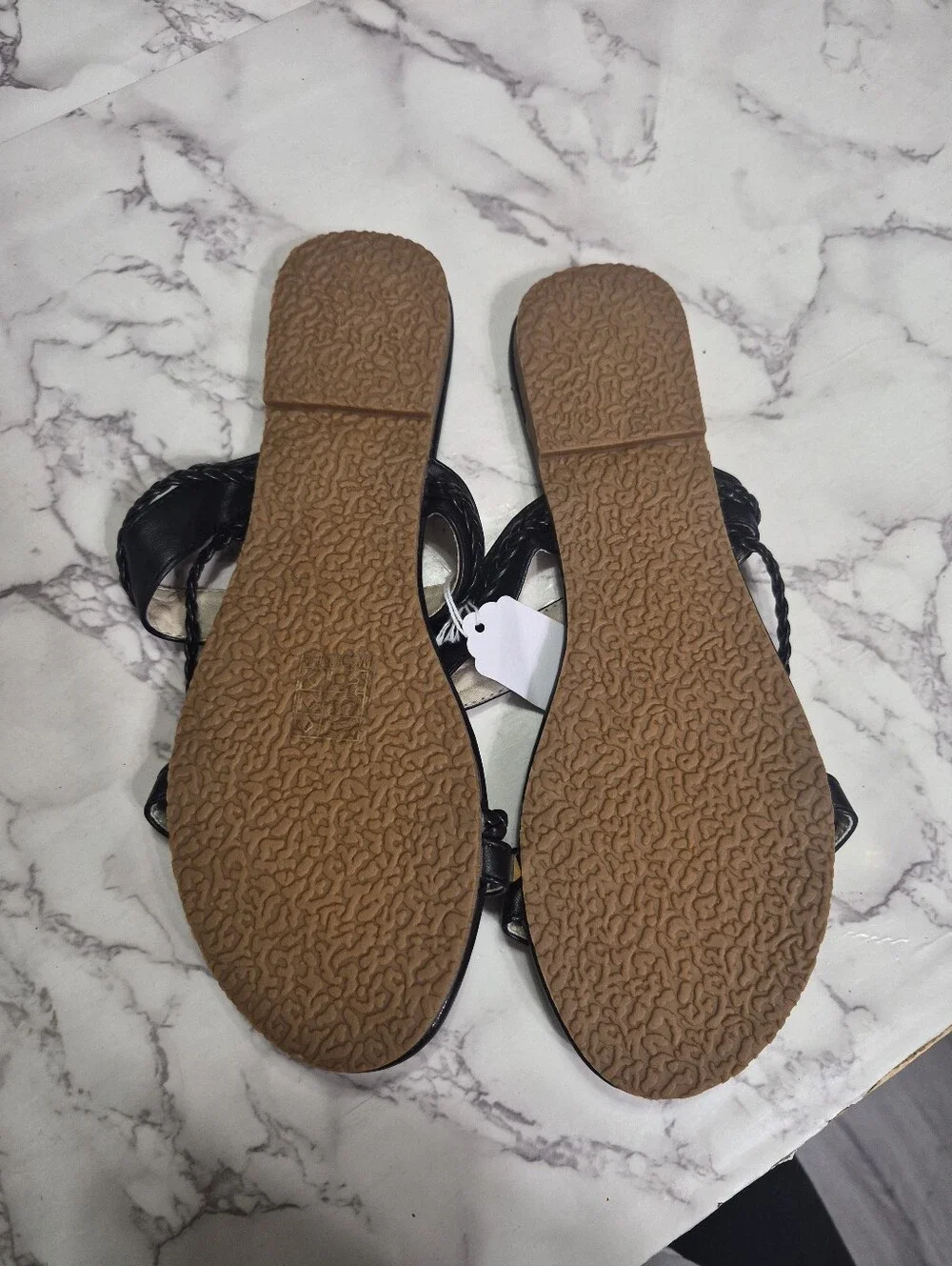 Black Studded Braided Slide Sandals